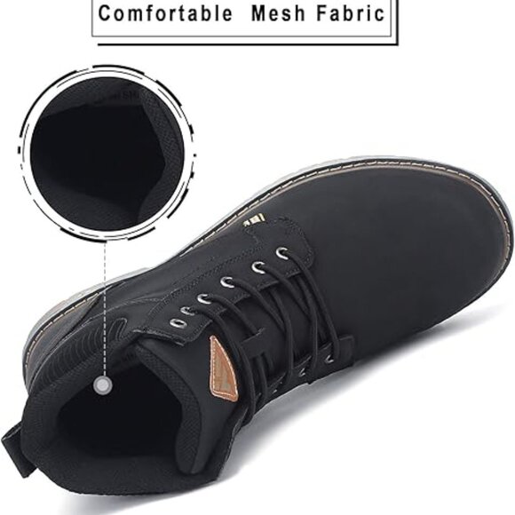 Mishansha Black Mid Hiking Boots Women's 7-14/ Men's 5-12 US Water Resistant Non - Picture 4 of 8